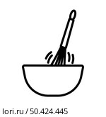 Corolla Mixing In Bowl Icon. Bold outline design with editable stroke width. Vector Illustration. Стоковая иллюстрация, агентство Ingram Publishing / Фотобанк Лори