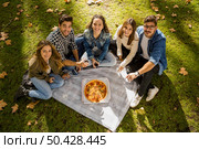 Friends at the park making a picnic. Стоковое фото, агентство Ingram Publishing / Фотобанк Лори
