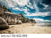 Beautiful beach Anse Source D’argent in Praslin, Seychelles. Стоковое фото, агентство Ingram Publishing / Фотобанк Лори