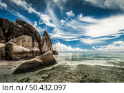 Beautiful beach Anse Source D’argent in La Digue, Seychelles. Стоковое фото, агентство Ingram Publishing / Фотобанк Лори