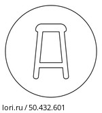 Stool icon in circle round black color vector illustration image outline contour line thin style simple. Stool icon in circle round black color vector illustration image outline contour line thin style. Стоковая иллюстрация, агентство Ingram Publishing / Фотобанк Лори