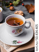 high angle cup with tea star anise 2. Стоковое фото, агентство Ingram Publishing / Фотобанк Лори