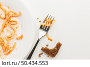 leftover wasted spaghetti pasta fork. Стоковое фото, агентство Ingram Publishing / Фотобанк Лори