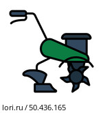 Garden Tiller Icon. Editable Bold Outline With Color Fill Design. Vector Illustration. Стоковая иллюстрация, агентство Ingram Publishing / Фотобанк Лори