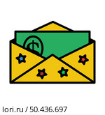 Birthday Gift Envelop Icon With Money. Editable Bold Outline With Color Fill Design. Vector Illustration. Стоковая иллюстрация, агентство Ingram Publishing / Фотобанк Лори