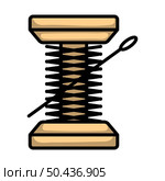 Sewing Reel With Thread Icon. Editable Bold Outline With Color Fill Design. Vector Illustration. Стоковая иллюстрация, агентство Ingram Publishing / Фотобанк Лори