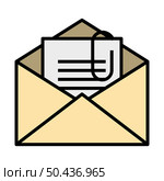 Mail With Attachment Icon. Editable Bold Outline With Color Fill Design. Vector Illustration. Стоковая иллюстрация, агентство Ingram Publishing / Фотобанк Лори