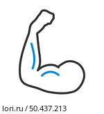 Icon Of Bicep. Editable Bold Outline With Color Fill Design. Vector Illustration. Стоковая иллюстрация, агентство Ingram Publishing / Фотобанк Лори