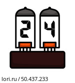 Electric Numeral Lamp Icon. Editable Bold Outline With Color Fill Design. Vector Illustration. Стоковая иллюстрация, агентство Ingram Publishing / Фотобанк Лори