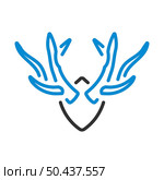 Icon Of Deer’s Antlers. Editable Bold Outline With Color Fill Design. Vector Illustration. Стоковая иллюстрация, агентство Ingram Publishing / Фотобанк Лори
