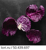 top view red cabbage veggie. Стоковое фото, агентство Ingram Publishing / Фотобанк Лори