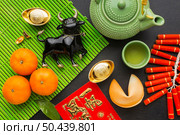 traditional new year chinese ox arrangement. Стоковое фото, агентство Ingram Publishing / Фотобанк Лори