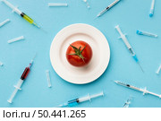 gmo modified tomato syringes. Стоковое фото, агентство Ingram Publishing / Фотобанк Лори