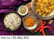 top view indian sari food. Стоковое фото, агентство Ingram Publishing / Фотобанк Лори