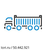 Container Truck Icon. Editable Bold Outline With Color Fill Design. Vector Illustration. Стоковая иллюстрация, агентство Ingram Publishing / Фотобанк Лори