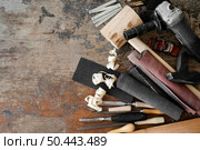 crafty tools assortment with copy space. Стоковое фото, агентство Ingram Publishing / Фотобанк Лори