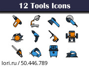 Tools Icon Set. Editable Bold Outline With Color Fill Design. Vector Illustration. Стоковая иллюстрация, агентство Ingram Publishing / Фотобанк Лори