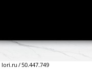 Beautiful white marble texture combined with plain black background. Creative stone art for furniture design. Splendid abstract pattern.. White marble texture on black. Стоковое фото, агентство Ingram Publishing / Фотобанк Лори