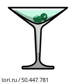 Icon Of Cocktail Glass With Olives. Editable Bold Outline With Color Fill Design. Vector Illustration. Стоковая иллюстрация, агентство Ingram Publishing / Фотобанк Лори