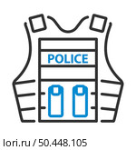 Police Vest Icon. Editable Bold Outline With Color Fill Design. Vector Illustration. Стоковая иллюстрация, агентство Ingram Publishing / Фотобанк Лори