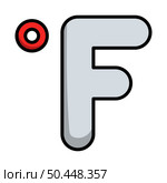 Fahrenheit Degree Icon. Editable Bold Outline With Color Fill Design. Vector Illustration. Стоковая иллюстрация, агентство Ingram Publishing / Фотобанк Лори