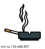 Cigarette In An Ashtray Icon. Editable Bold Outline With Color Fill Design. Vector Illustration. Стоковая иллюстрация, агентство Ingram Publishing / Фотобанк Лори