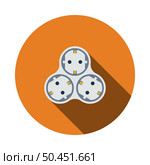 AC Splitter Icon. Flat Circle Stencil Design With Long Shadow. Vector Illustration. Стоковая иллюстрация, агентство Ingram Publishing / Фотобанк Лори