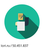 Waiter Take Oder Icon. Flat Color Design. Vector Illustration. Стоковая иллюстрация, агентство Ingram Publishing / Фотобанк Лори