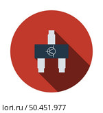 Smd Transistor Icon. Flat Circle Stencil Design With Long Shadow. Vector Illustration. Стоковая иллюстрация, агентство Ingram Publishing / Фотобанк Лори