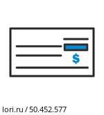 Bank Check Icon. Editable Bold Outline With Color Fill Design. Vector Illustration. Стоковая иллюстрация, агентство Ingram Publishing / Фотобанк Лори