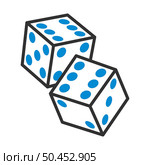 Craps Dice Icon. Editable Bold Outline With Color Fill Design. Vector Illustration. Стоковая иллюстрация, агентство Ingram Publishing / Фотобанк Лори