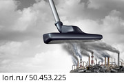 Decarbonization and reduction of carbon or greenhouse gas emissions as an environmental sustainably concept with 3D illustration elements. Стоковое фото, агентство Ingram Publishing / Фотобанк Лори