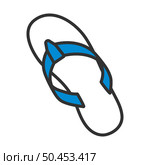 Flip Flop Icon. Editable Bold Outline With Color Fill Design. Vector Illustration. Стоковая иллюстрация, агентство Ingram Publishing / Фотобанк Лори