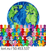 World Employee diversity as diverse cultures and multiculturalism society and international tolerance celebration of global people integration and community  inclusion  and pride as a multi cultural planet population. Стоковое фото, агентство Ingram Publishing / Фотобанк Лори