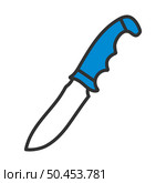 Icon Of Hunting Knife. Editable Bold Outline With Color Fill Design. Vector Illustration. Стоковая иллюстрация, агентство Ingram Publishing / Фотобанк Лори