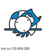 Icon Of Circular Saw. Editable Bold Outline With Color Fill Design. Vector Illustration. Стоковая иллюстрация, агентство Ingram Publishing / Фотобанк Лори