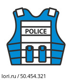 Police Vest Icon. Editable Bold Outline With Color Fill Design. Vector Illustration. Стоковая иллюстрация, агентство Ingram Publishing / Фотобанк Лори