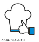 Thumb Up To Chef Icon. Editable Bold Outline With Color Fill Design. Vector Illustration. Стоковая иллюстрация, агентство Ingram Publishing / Фотобанк Лори
