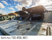 Armoured troop-carrier wheeled. War and military scene. . Стоковое фото, агентство Ingram Publishing / Фотобанк Лори