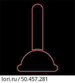 Neon toilet plunger sanitary tools household cleaning red color vector illustration image flat style light. Neon toilet plunger sanitary tools household cleaning red color vector illustration image flat style. Стоковая иллюстрация, агентство Ingram Publishing / Фотобанк Лори