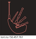 Neon bagpipes red color vector illustration image flat style light. Neon bagpipes red color vector illustration image flat style. Стоковая иллюстрация, агентство Ingram Publishing / Фотобанк Лори