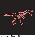 Neon dinosaur skeleton t rex red color vector illustration image flat style light. Neon dinosaur skeleton t rex red color vector illustration image flat style. Стоковая иллюстрация, агентство Ingram Publishing / Фотобанк Лори