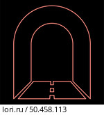 Neon subway tunnel with road for car icon black color vector illustration flat style simple imagein circle round red color vector illustration image flat style light. Neon subway tunnel with road for car icon black color illustration in circle round red color vector illustration image flat style. Стоковая иллюстрация, агентство Ingram Publishing / Фотобанк Лори