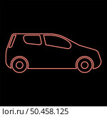 Neon mini car compact shape for travel racing icon black color vector illustration flat style simple imagein circle round red color vector illustration image flat style light. Neon mini car compact shape for travel racing icon black color illustration in circle round red color vector illustration image flat style. Стоковая иллюстрация, агентство Ingram Publishing / Фотобанк Лори