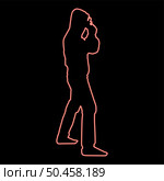 Neon man in the hood with gun concept danger short arm near head icon black color vector illustration flat style simple imagein circle round red color vector illustration image flat style light. Neon man in the hood with gun concept danger short arm near head icon black color illustration in circle round red color vector illustration image flat style. Стоковая иллюстрация, агентство Ingram Publishing / Фотобанк Лори