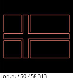Neon flag of Norway red color vector illustration image flat style light. Neon flag of Norway red color vector illustration image flat style. Стоковая иллюстрация, агентство Ingram Publishing / Фотобанк Лори
