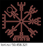 Neon vegvisir runic compass galdrastav Navigation compass symbol red color vector illustration image flat style light. Neon vegvisir runic compass galdrastav Navigation compass symbol red color vector illustration image flat style. Стоковая иллюстрация, агентство Ingram Publishing / Фотобанк Лори
