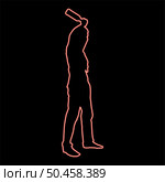 Neon man with bandana on his face that hides his identity and bottle in hand Concept of rebellion Concept protest and danger red color vector illustration image flat style light. Neon man with bandana on his face that hides his identity and bottle in hand Concept of rebellion Concept protest and danger red color vector illustration image flat style. Стоковая иллюстрация, агентство Ingram Publishing / Фотобанк Лори