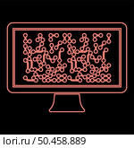 Neon screen with the scheme Technology concept red color vector illustration image flat style light. Neon screen with the scheme Technology concept red color vector illustration image flat style. Стоковая иллюстрация, агентство Ingram Publishing / Фотобанк Лори
