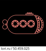 Neon bathyscaphe Underwater boat ship Submarine red color vector illustration image flat style light. Neon bathyscaphe Underwater boat ship Submarine red color vector illustration image flat style. Стоковая иллюстрация, агентство Ingram Publishing / Фотобанк Лори